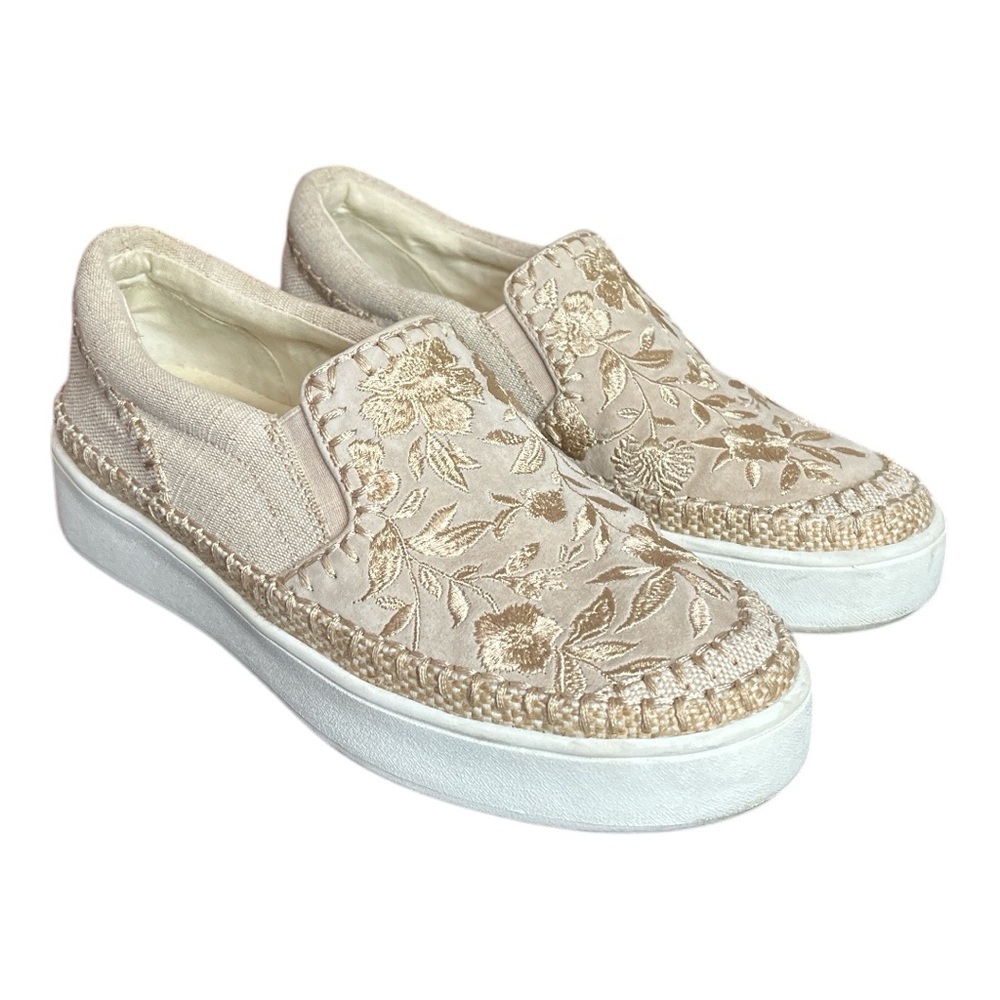 Johnny Was Cecilia Slip-On Embroidered Sand Sneakers - Picture 4 of 10